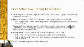 Price Action Day Trading Cheat Sheet (for stocks or forex)