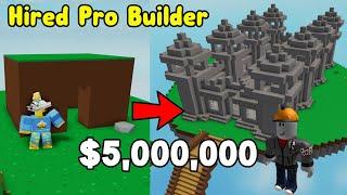 I Hired Pro Builders For $5,000,000 And This Happened In Sky Block Roblox