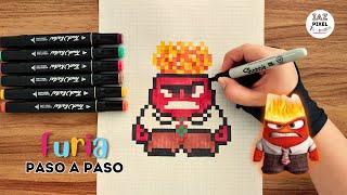 Como pintar a FURIA de INTENSAMENTE en PIXEL ART – Tutorial paso a paso #furia #intensamente2