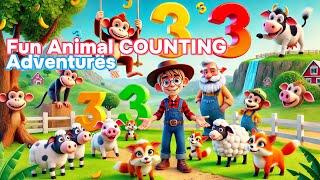 Fun Animal COUNTING Adventures with 3D Animation!