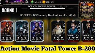 Fatal Action Movie Tower Final Boos Battle 200 Gameplay + Rewards MK Mobile | Talent Tree Setups
