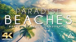 PARADISE BEACHES IN 4K DRONE FOOTAGE (ULTRA HD) - Beautiful Beach Landscapes Footage UHD