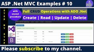 Asp Net MVC Full CRUD Operation Using ADO Net SQL Stored Procedures | Create, Read, Update, Delete