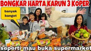 BONGKAR HARTA KARUN SAMPAI 3 KOPER! SEPERTI MAU BUKA SUPERMARKET!