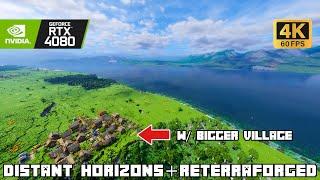 w/ Bigger Modded Village | Exploring with Distant Horizons + ReTerraForged