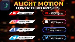 Alight Motion social media lower third animation Presets | Alight Motion Lower Third Template xml