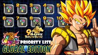 LR PRIORITY LIST GLOBAL 9 YEAR ANNIVERSARY | Dragon Ball Z Dokkan Battle