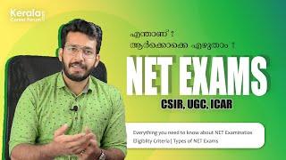 Everything you need to know about NET Examinations in Malayalam  CSIR NET , UGC NET , ICAR NET