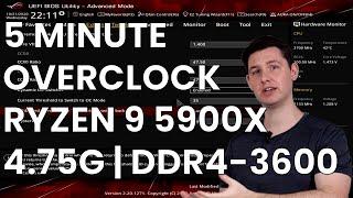 5 Minute Overclock: Ryzen 9 5900X to 4750 MHz
