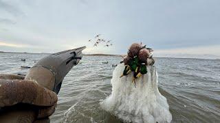 BIG WATER Duck Hunting 15 Miles Offshore! (DUCKS EVERYWHERE)