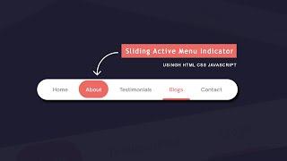 Magic Navigation Menu Indicator using Html CSS & JavaScript | Active Menu Indicator