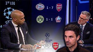 CHL PSV vs Arsenal 1-7Arteta Masterclass in THRILLING Win | Henry & Carragher Analysis & Reactions