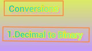 Conversions #Decimal to Binary conversion#example #degree 1st year 2nd sem#