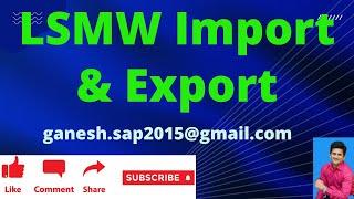 Process of Importing or Exporting of LSMW Projects in SAP || SAP Best Videos on Internet