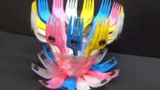 fork Flower Vase| DIY | Craft | Flower Vase | Vase Craft | Nowple Tricks