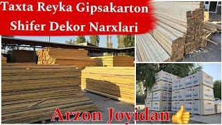 Taxta Reyka Shifer Dekorplast Gipsakarton Narxlari | Arzon Joyodan | 2024 Taxta Narxlari