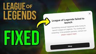 How To Fix "League of Legends Failed To Launch" Error After Vanguard Update (100% WORKS in 2024)