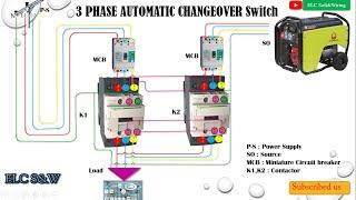 3 phase Automatic Changeover Switch /with circuit diagram.