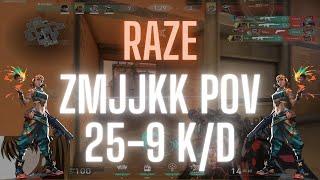 EDG ZmjjKK POV Raze on Sunset 25-9 K/D (VALORANT Pro POV)