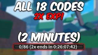 All 18 2x ( Double EXP CODES ) In 2 Minutes! - Blox Fruits