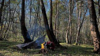 Solo camping in the cold of winter