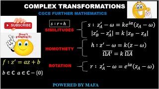 COMPLEX TRANSFORMATIONS : SIMILITUDES, ROTATIONS, HOMOTHETY AND TRANSLATIONS