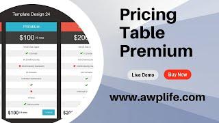 Pricing Table Premium WordPress Plugin by A WP Life