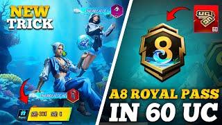 A8 Royal Pass In 60 Uc | Pre-order Perks Is Available | Free Emote,Jute Skin,more |PUBGM