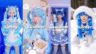 【SeeU】Four seasons blue outfit of XiaoRouSeeU | Let's have a look at my wardrobe