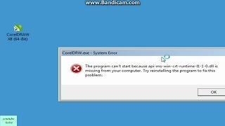 how To Fix the programme can'not start because api ms win crt runtime 1-1-0 dll is missing