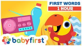 Toddler Learning Video w Color Crew & Larry | Baby Learning First Words & ABC | 1 Hour | BabyFirstTV