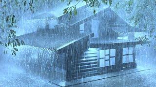 Rushing Rain, Fierce Thunder on Worn Silver Tin Roof at Night Help Sleep Extremely Well in 3 Minutes