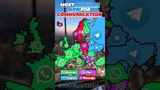 Most popular app for communication In European countries. @Geographical. #whatsapp , #telegram .