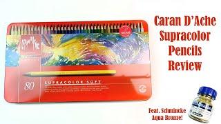 Caran d'Ache Supracolor Soft Aquarelle Watercolour Pencils Review - feat. Schmincke Aqua Bronze!