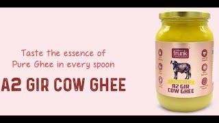 Nature's Trunk A2 - Desi Gir Cow Ghee  | Traditional Bilona Method Ghee 1 L Glass Bottle