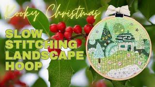 SLOW STITCHING LANDSCAPE HOOP - Peppermint Skies