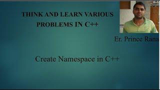 How to create your own Namespace in C++?