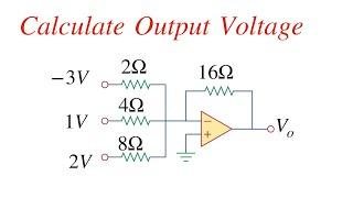 How To Find Output Voltage For Summing Amplifier || Inverting Summing Opamp || Solved Problem