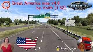 American Truck Simulator (1.52) Great America map v4.8 by Voith [1.52] New Version + DLC's & Mods