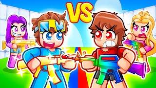 Nico & Zoey vs Techy & Emma REMATCH in Roblox Rivals!