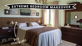 BEDROOM MAKEOVER *Vintage Eclectic & Cozy* + DIY Wall Length Headboard!