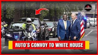 SEE PRESIDENT RUTO'S VIP MOTORCADE HEADING TO WHITE HOUSE TO MEET JOE BIDEN IN USA