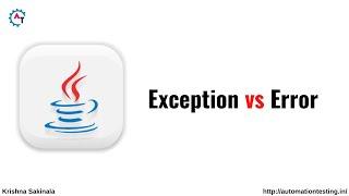 Difference between Exception and Error in Java | Exception Hierarchy in Java | Java Exceptions