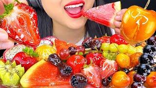 ASMR COLORFUL CANDIED FRUITS Tanghulu NO TALKING Mukbang (ICE CRACKING EATING SOUNDS) ASMR Phan