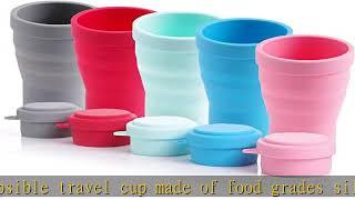 Ecoart Silicone Collapsible Travel Cup for Outdoor Camping and Hiking Big Capacity with Lid (1 Pack)