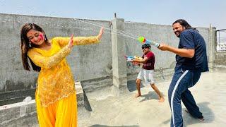 Swimming pool bana diya roof ko Dhamake dar Lets Play Holi 2024  Celebration By Bindass Kavya