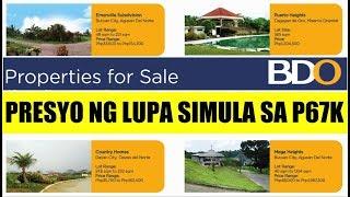 BDO FORECLOSED PROPERTIES FOR SALE PRICE STARTS AT P67,000