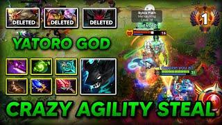 CRAZY AGILITY STEAL CARRY By Yatoro Slark Max Slotted Item Build 100% RIP All Melee Core 7.37e DOTA2