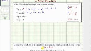 Ex: Determine If a Function Is a Power Function