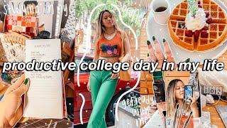 productive college day in my life! nyc fashion student *grwm, studying, + waffles*